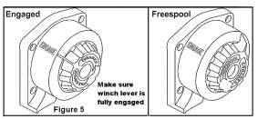 Installation Instructions Step#6 Before testing the winch, turn the clutch handle to the free position.
