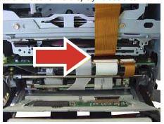 STEP 11: Carefully fold and insert the flex ribbon cable directly below the