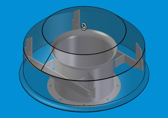 VENTILATION COWLS APPLICATIONS Heavy-duty cowls for marine applications, to be duct-top mounted. KH - R1O Ventilation cowl for protection against seawater spray and rain.
