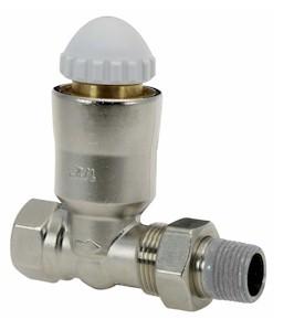 line balancing valves required No noise problems Integrated presetting of k v -values DIN DN 10 and DN 15 Valve bodies made of brass, mat nickel-plated Internally and externally threaded (Rp/R)