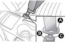 SAFETY SEAT BELTS USING THE SEAT BELTS The belt should be worn keeping the torso straight and rested against the backrest. To fasten the seat belts, hold the tongue A fig.