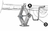 IN AN EMERGENCY operate the device A fig. 142 so as to extend the jack, until the upper part B fig.