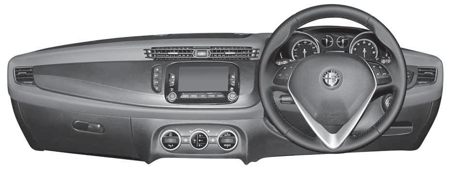 DASHBOARD The presence and position of controls, instruments and gauges may vary according to different versions. 1 A0K0730 1. Adjustable air vent 2. Passenger front air bag 3. Control buttons 4.