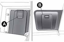 To use these, pull tab C in the direction shown by the arrow. A storage compartment is available inside the armrest; this can be accessed by raising the flap.