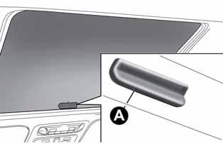GETTING TO KNOW YOUR CAR Roof opening Press and hold down button A fig. 56: the front glass panel will move into the spoiler position.