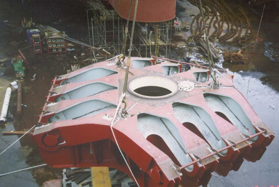 of Ruby Princess prior to installation Bow turret