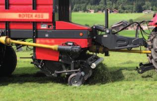 design. The uncontrolled pick-up unit gives less wear compared to a pick-up with cam track steering. Thanks to uncontrolled tines there are no moving parts and no parts that need greasing.