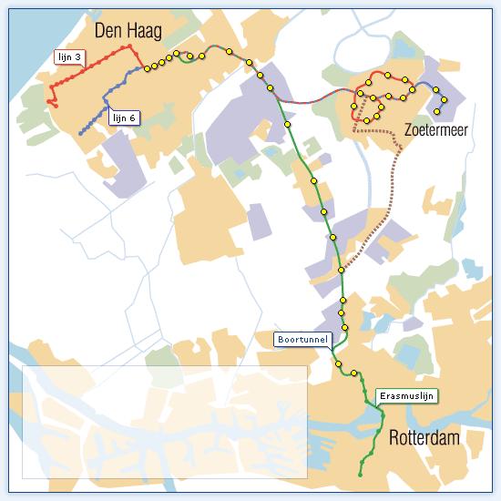 RandstadRail network 12 trains / hour 12 trains / hour 6 trains / hour The Hague -