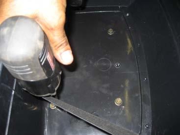 Line up the holes in the trunk with the holes at the end of the plate closest to the