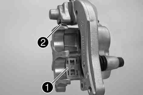 » If damage or cracking is visible: Change the front brake linings. x ( p. 46) Danger of accident Brake system failure. Maintenance work and repairs must be carried out professionally.