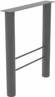 Pedestal and Open Legs Leg Pedestals Leg Pedestal: -1/2 wide with 1 flange for mounting to work surface - Recessed 4 h kick riser with heavy-duty floor levelers - No electrical outlets - Available in