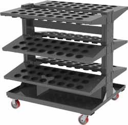 Carts Tool Holder Cart Store and transport CNC tools safely with our GMCR series tool holder carts - Available in both single and double sided configurations - Shelf positions are adjustable on 2