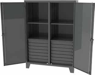 . Bin/Shelf Storage All welded 12 gauge steel construction - () adjustable shelves - Large plastic bins measure 8.25 w x 14.75 d x 7 h - Small plastic bins measure 4.125 w x 7.