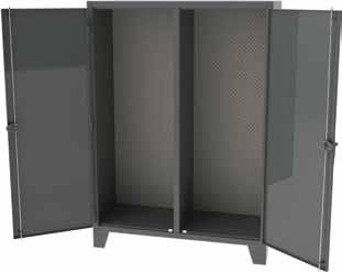 Extreme Duty Cabinets Bin Storage/Tool Panel All welded 12 gauge steel construction - Door mounted small plastic bins measure 4.125 h x 7.