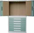 Tool Storage Cabinets Storage Cabinets Interior Drawer/Door Combination Optional Birch Tool Panels Shown Two or Four Door Tool Cabinet All welded 16 gauge steel construction - (4) drawers