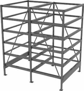 EL-Series Plywood/Lumber Racks Plywood/Sheet End Loading Rack Features: Overall size 72 l x 54-1/2 w x 72 h 1-1/4 tubular steel uprights. (6) All welded shelf frame assemblies.