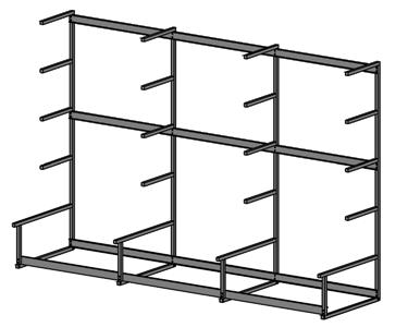 Model Number EL-644 Units are Recommended to be Floor Anchored Storage Racks Plywood/Sheet Side Loading Rack Features: Overall size 102 l x 52 w x 72 h Formed 11 gauge steel upright supports.