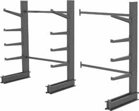 GMCR Cantilever Racks Storage Racks GMCR-100-10/10HD Single Sided Starter and Add-On Overall Size 8 d x 84 h d 11 Gauge Arms or 7 Gauge for HD Available in 48, 60 and 72 Wide Assemblies Model Number