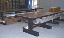 Specialty Tables Shown with Steel Top Model Number Table Depth Height Table Length Top Style Arm Length Number of Uprights GMCR-696.STL 6 42 96 Steel 12 2 GMCR-696.M 6 42 96 Maple 12 2 GMCR-4896.