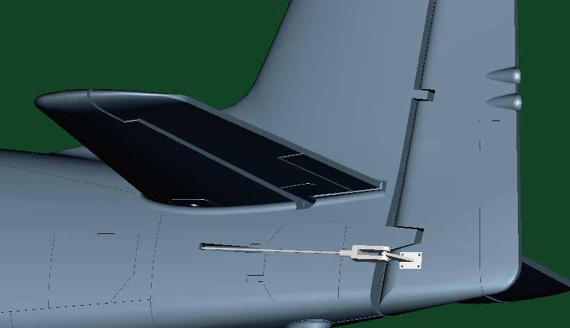 4. Locate the bag marked Rudder Install the control horns on the vertical tail.