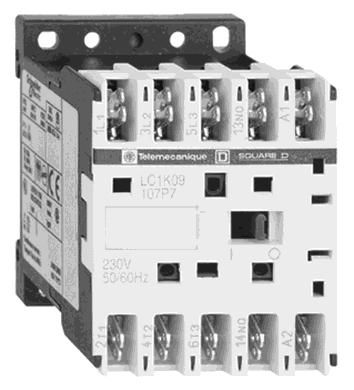 References TeSys contactors 5 Contactors for motor control, 6 to 16 A in category AC-3, and 6 to 12 A in category AC-4 Control circuit: a.c. LC1-K0910// Contactor selection according to utilisation category, see pages 24565/2 to 24565/5 and 24566/2 to 24566/5.