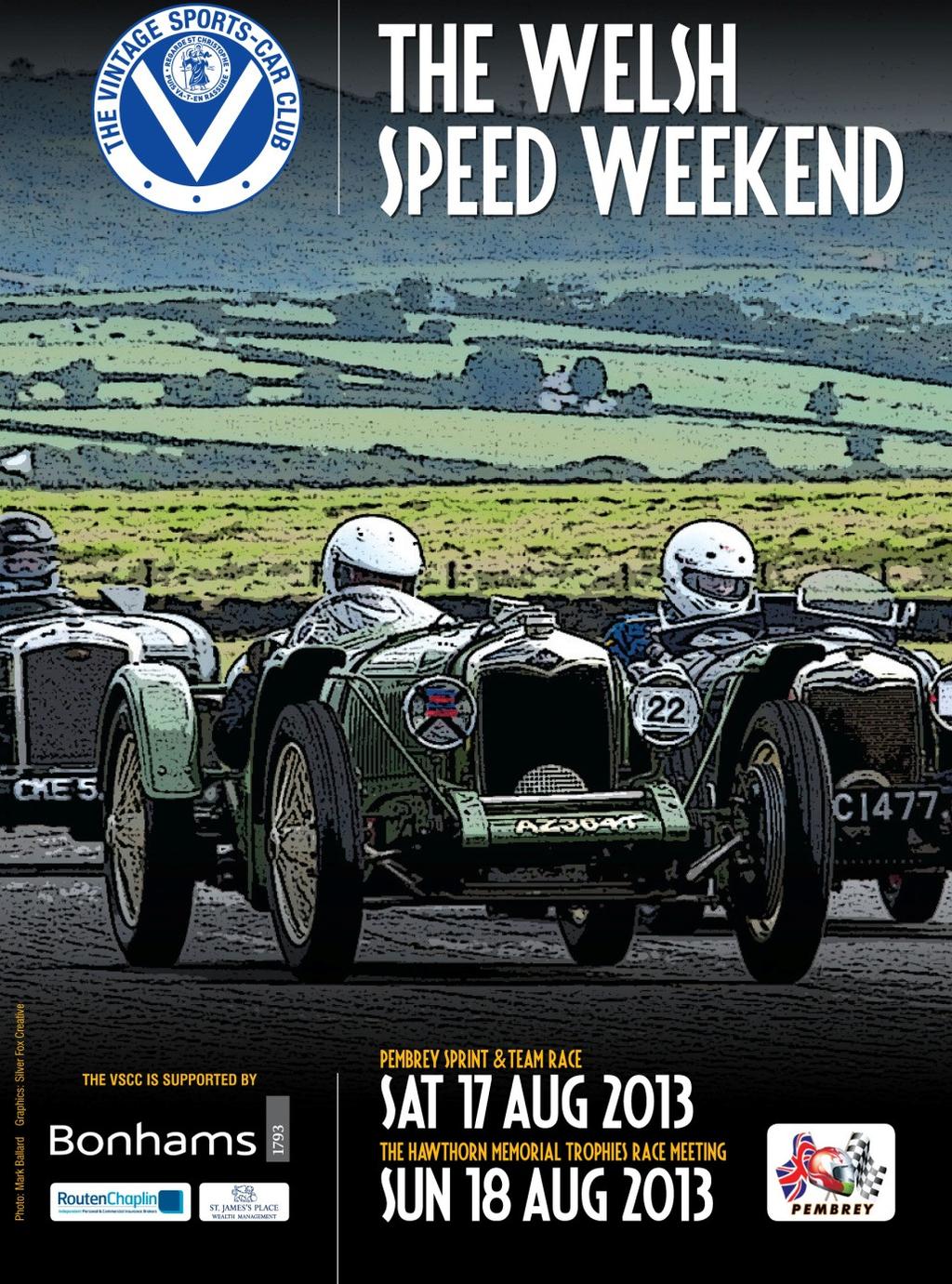 VSCC WELSH SPEED WEEKEND 2013 PEMBREY CIRCUIT 17/18 AUGUST EVENT TIMETABLE & ENTRY LISTS
