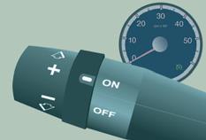 Zoznámenie sa s vozidlom SPRÁVNE RIADENIE 17 Regulátor rýchlosti Asistent pri štartovaní na svahu Pneumatické pruženie Regulátor je vizualizovaný na združenom prístroji prostredníctvom kontrolky,