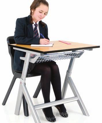 Single desk measures 700mm x 600mm (suitable for wheelchair users) Double table measures 1200mm x 600mm Sturdy cantilever leg system Handy