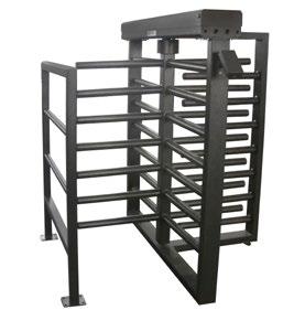 Granite and stainless steel tops. TRIDENT WAIST HEIGHT DOUBLE TURNSTILE  Granite and stainless steel tops.