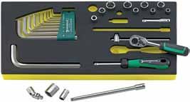 Factory and workshop equipment, sets of tools BASIC 2900 set of tools. Start with the basics. TCS Tool trays from STAHLWILLE ensure perfect tool management within the Tool Trolley or Tool Box.