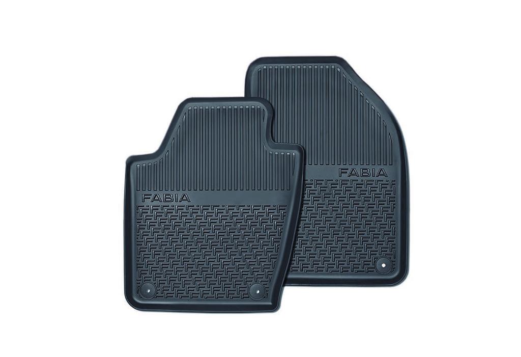 Front rubber mats with raised edging LHD 6V1 061 551 Material: High-quality rubber Colour: Black Practical addition Protection Testing These easy-to-insert rubber mats from the ŠKODA Original