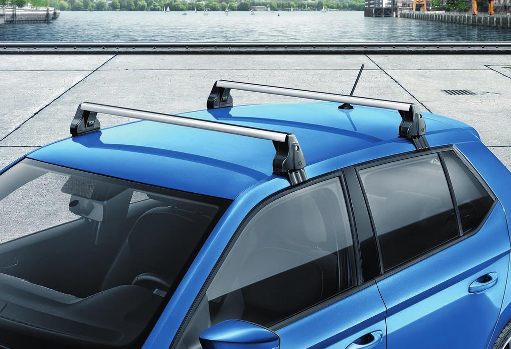 Basic roof rack 6V6 071 126 Fabia (NJ3) Material: Steel + plastic + anodised aluminium Quality Reliability Durability Testing The basic roof rack is ideal when even the oversized luggage compartment