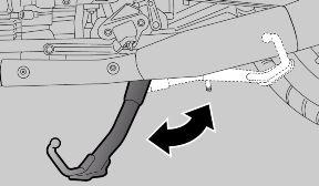 A safety switch is installed on the side stand to inhibit ignition or to stop the engine when a gear is engaged and the side stand is lowered.