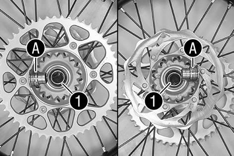 14 WHEELS, TIRES 86 14.4 Installing the rear wheel Danger of accidents Reduced braking efficiency due to oil or grease on the brake discs.