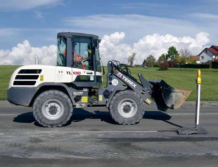 AUTOMATIC SELF-LOCKING DIFFERENTIALS All compact Terex wheeled loaders are fitted with permanent all-wheel drive and automatic self-locking differentials on the front and rear axles (35% locking