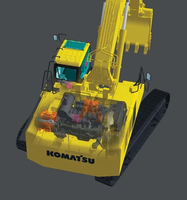 ecot3 ecology and economy combined with Komatsu technology to create a high performance engine without sacrificing power or productivity.