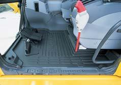 Pressurized Cab The automatic air conditioner, air filters and a higher internal air pressure (6.0 mm q 0.2" q) minimizes external dust from entering the cab.