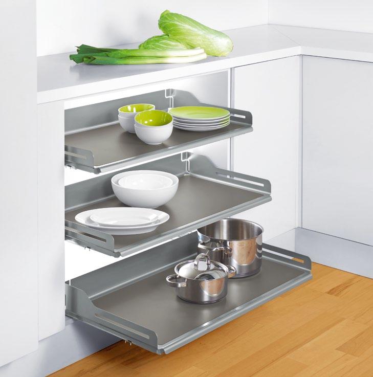 It combines direct access through the front of the shelf with an excellent overview of shelf contents, making it truly
