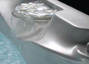 780 Spas The new AquaSheer water feature mimics the way water flows in a fresh stream.