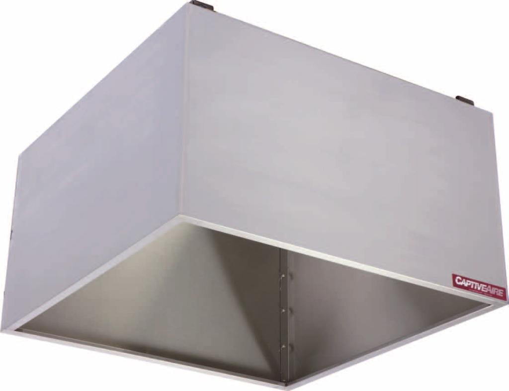 3 VH Heat & ondensate Vent Hoods aptiveire s VH Hood is an exhaust only unit to be used over equipment not producing grease laden vapors.