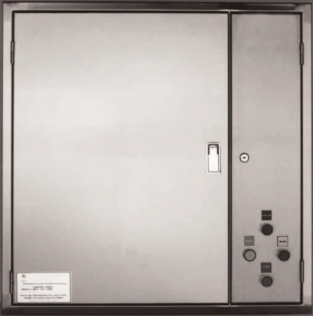 7 OPTIONS & SSORIS M- ontrol Panel The M- ontrol Panel houses an electrically-controlled plumbing enclosure which controls the internal cleaning system in the aptiveire hoods.