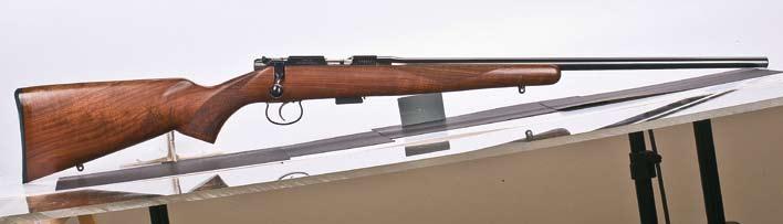 The CZ 452 American comes with a 5 round magazine. The safety is located above the rear of the bolt and provides a positive firing pin block..17 HMR,.