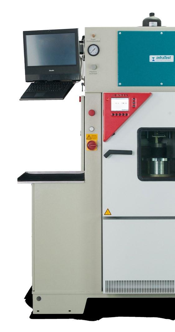 Compact dynamic testing machine 10 kn / 10 Hz / -20.. +60 C EN 12697-24, -25, -26 for carrying out fatigue and stiness tests under alternating loading and unloading within a climate chamber.