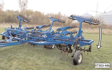 Rotary Harrow Folding (If Equipped) WARNING Potential crush hazard. Keep clear when raising or lowering transport wheels, side wings, or rotary harrow attachments.