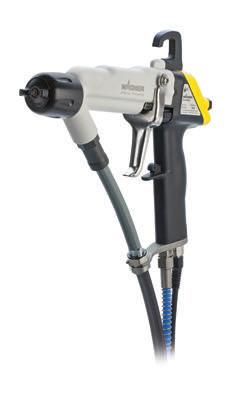 GM 5020EAW Electrostatic manual gun for Airspray applications with separating agent & water-based lacquers and internal charging with integrated high- voltage cascade.
