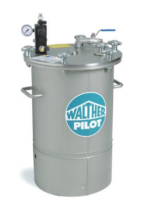 MDG 45 Pressure tank Feeding WALTHER material pressure tank, type MDG 45, with fully assembled air inlet fitting, reversible, incl. component-tested safety valve.