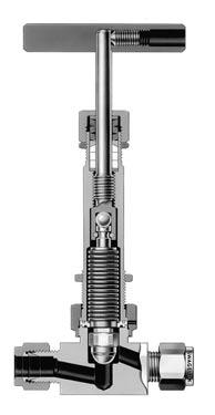 2 U Bellows-Sealed Valves Bar handle shown; pneumatic actuation also available. Stainless steel actuator is hardened for strength and wear resistance.