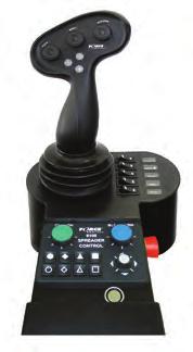 Design allows for finger-tip control of hydraulic functions and a comfortable silicone interface for