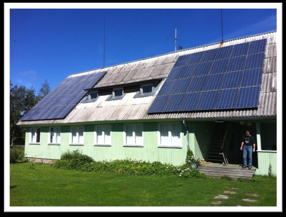 Juminda suvekodu Suvekodu abihoonele paigaldati 11,28 kw päikesesüsteem, mis on ka üks esimestest ON-Grid projektidest Eestis.