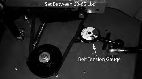 Your dealer or service center will have a belt tension gauge or you can buy one (Part Number 041-9999-00).